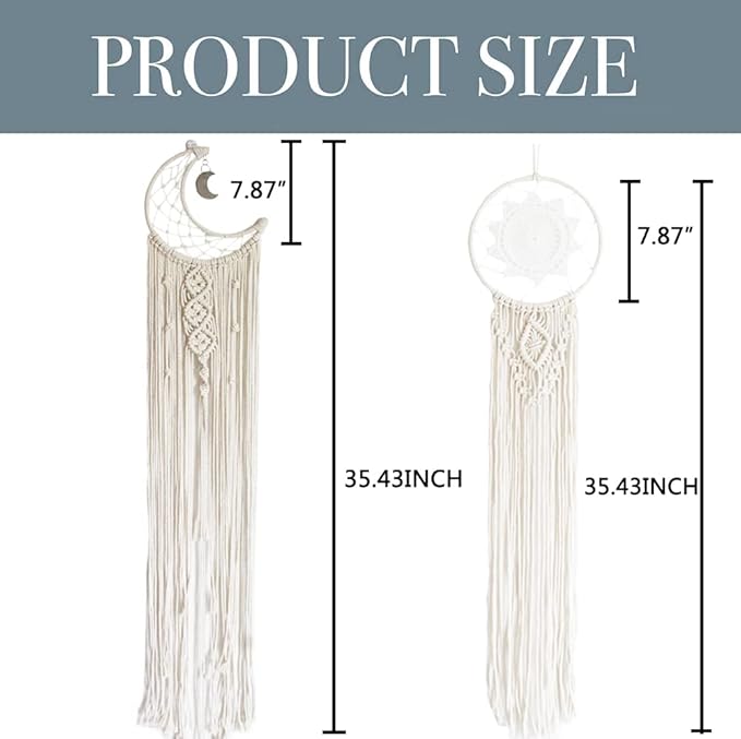 RQWZBCHX Macrame Dream Catcher Kits for Adults Beginners, 2PCS Macrame Wall Hanging Supplies
