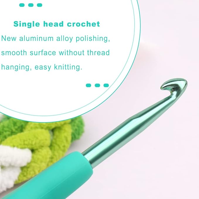 kgxulr 5.5 mm Crochet Hook, Aluminum Soft Grip Rubber Handle Needles Ergonomic Knitting Needles Crochet Needle for Beginners and Handmade DIY Knitting Crochet (5.5 mm)