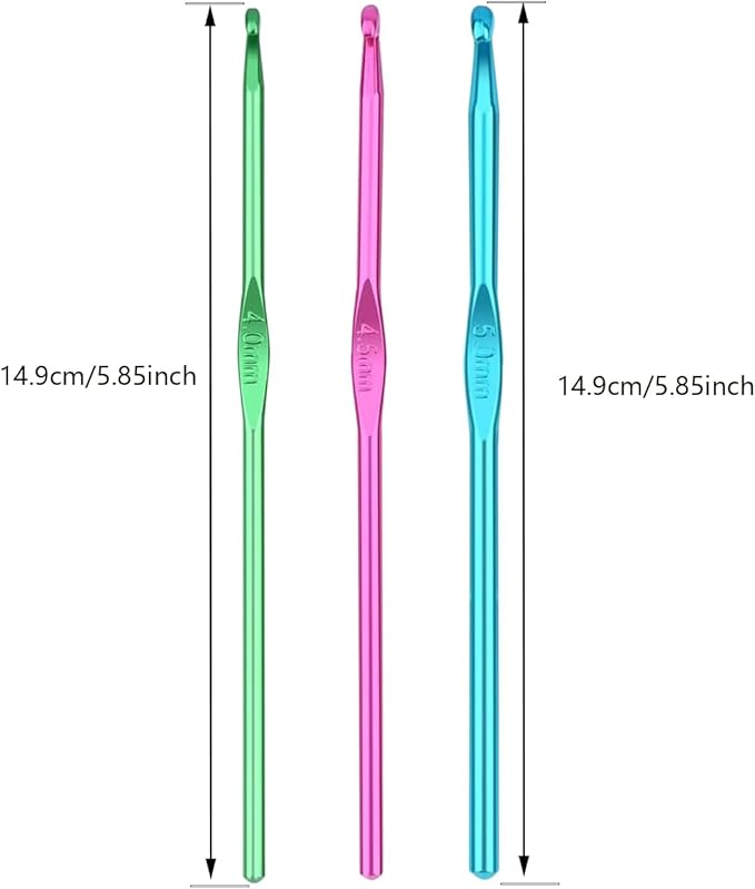 HEYLEAYAR 14PCS Aluminum Crochet Hooks Set,Crochet Handles Engraved Number Size 2MM-10MM,Crochet Needles for Knitting Craft Yarn Contribute to Beginners