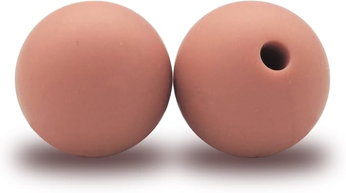 DIYOMR 100Pcs Silicone Beads, Round Beads for Crafts - Bracelet, Necklace, Keychain & Jewelry Making (12mm, Brick Red)