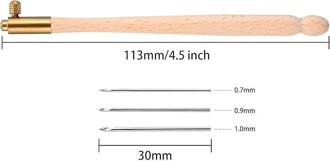 meekoo Tambour Hook with 3 Needles 70# 90# 100# Tambour Embroidery Kit Tool Crochet Hook Kit Sequin Beads Needle Set for Embroidery Sewing Crafting Handmade Artwork Making Gifts for Protect Hands(1)
