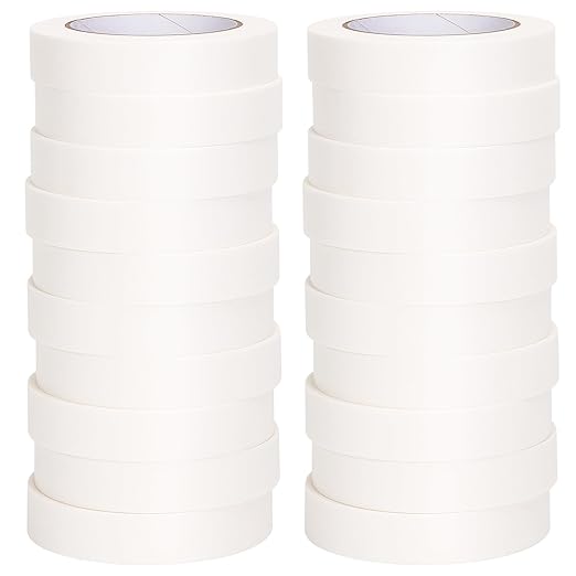 HongWay Masking Tape 1 Inch, 20 Rolls x 55yd (1100yds in Total), Painters Tape for Painting Labeling Arts Crafts, Easy Removal, No Residue (0.94in White)