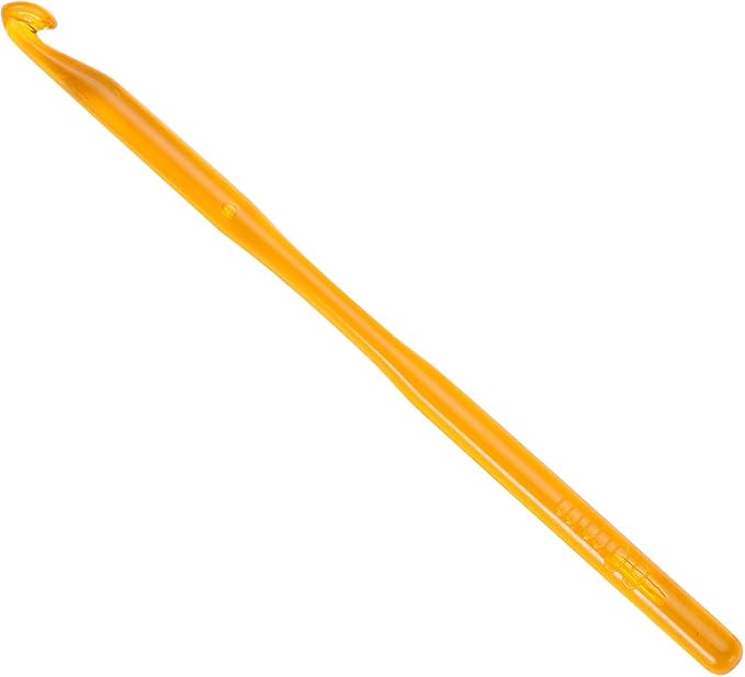 uxcell Crochet Hooks 6mm Ergonomic Knitting Needle Plastic Colorful Transparent Crochet Hooks for DIY Crocheting Yarn Blanket Carpet Weaving, Orange