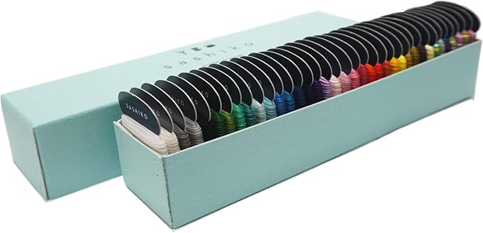 DARUMA Sashiko Thread 100% Cotton Card Type (43.7 yd) x 37 Colors with English Manual and Gift Box, Sewing & Embroidery Value Set (Thin, 37 Colors)