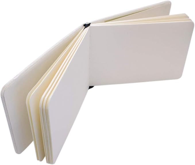 ETCHR Mixed Media Sketchbook for Drawing and Painting I A5 5.8x8.3 in Cold Press Textured 100 Percent Cotton Sketch Watercolor Paper I Vegan Friendly I 52 Pages Landscape Format I Customizable Cover