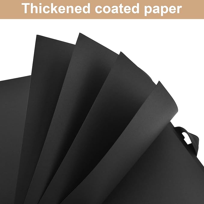 GOTIDEAL 12 x 12 Inch Scrapbook Album with 10 Metallic Markers,80 Pages Craft Paper Photo Album for Wedding and Anniversary, Family DIY Photo Album with Scrapbooking Stickers Corners(Black)