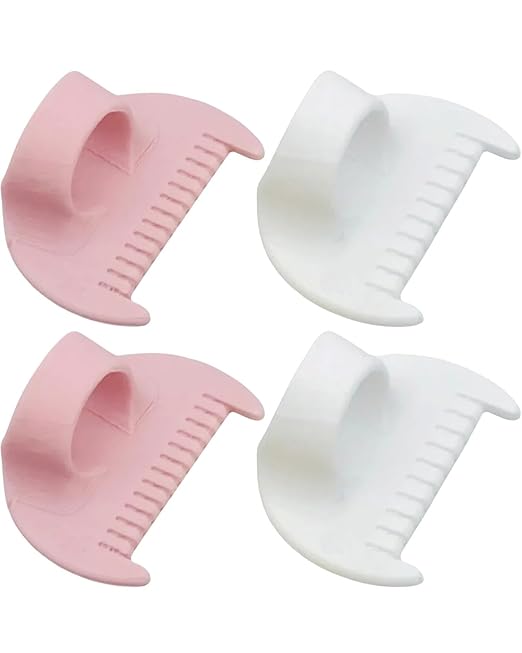 4 PCS Sewing Tool Set - Edge Stitch Lock and Sewing Gauge, Blanket Stitch Guide Tool for Hand Sewing, Quilting, Hemming & Crafts - White & Pink with 3 mm & 4 mm
