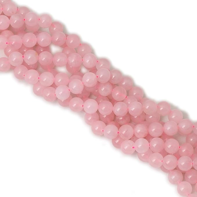 cheavian 35pcs 10mm natural rose quartz gemstone round loose bead pink crystal for jewelry making 1 strand 15"
