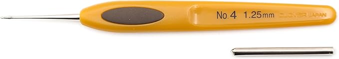Clover Soft Touch Steel Crochet Hook: 1.25mm, Orange