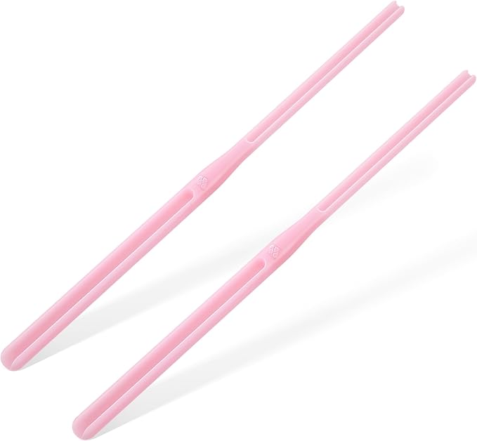 2 Pack Rosary Cord Knotting Tool, #7#9 and #36 Dual Head Twine Knotting Tool, Rosary Making Supplies, Beads Tying Kit, Beading Cord Kit for Jewelry, Fishing Hook, Bracelet (Pink)