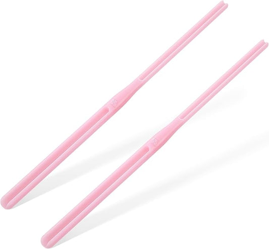 2 Pack Rosary Cord Knotting Tool, #7#9 and #36 Dual Head Twine Knotting Tool, Rosary Making Supplies, Beads Tying Kit, Beading Cord Kit for Jewelry, Fishing Hook, Bracelet (Pink)