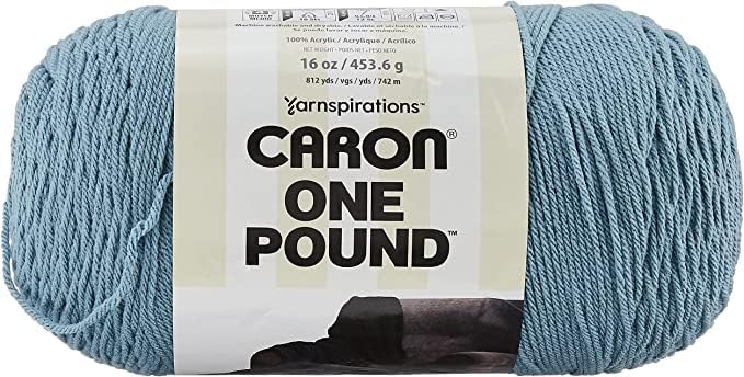 Caron One Pound Azure Yarn - 2 Pack of 454g/16oz - Acrylic - 4 Medium (Worsted) - 812 Yards - Knitting/Crochet