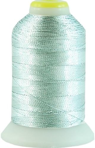 Threadart Metallic Thread | No. L66 - Blue Ice | 500 Meter Cones (550 Yards) | 25 Brilliant Shiny Colors | For Machine Embroidery