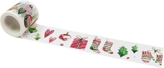 Wrapables Decorative Festive Wide Washi Masking Tape, 35mm x 5m, Christmas D cor