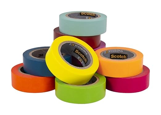 Scotch Washi Tape, 10 Rolls, Great for Use in Bullet Journal, School Supplies, Craft Supplies, and Teacher Appreciation Gifts (C317-10-SIOC) (Pack of 8)