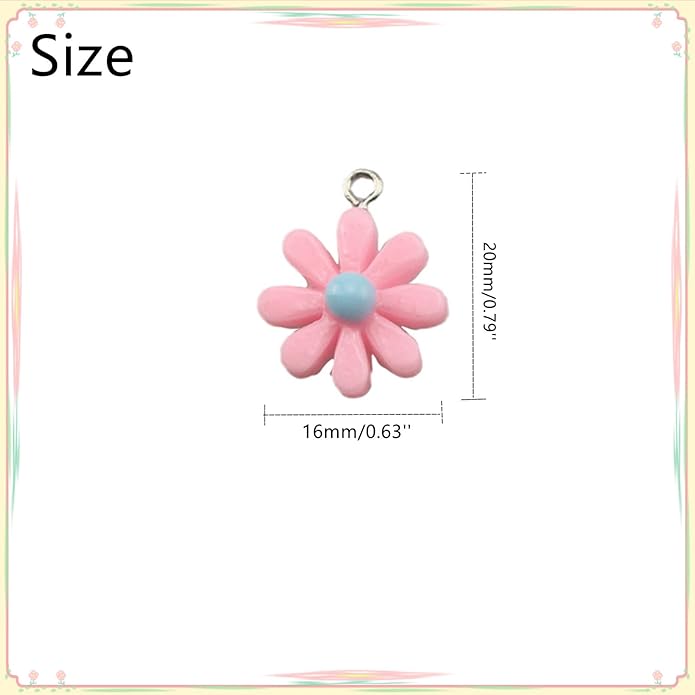 Resin Ice Cream Flower Dice Pendant Charms Colorful DIY Pendant Making Charm for Bracelet Necklace Earrings Keychain Craft