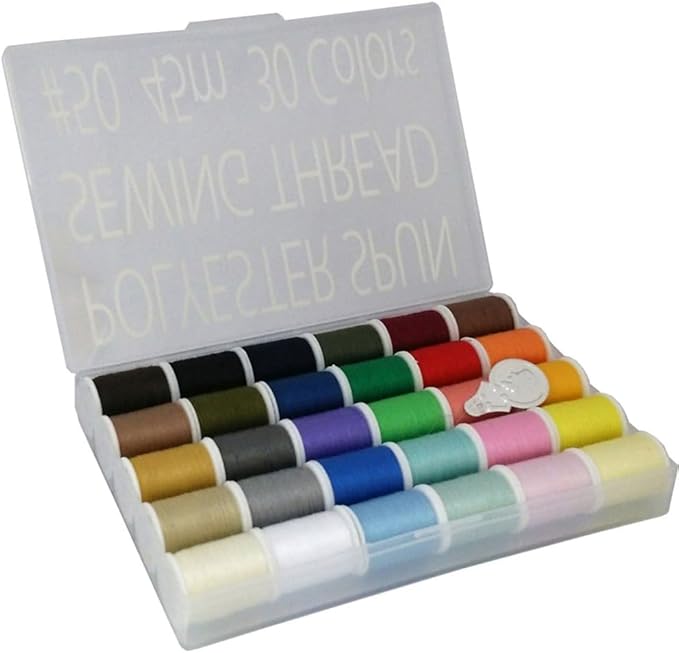 LEONIS Japan 30-Color Handy Polyester Sewing Thread Set, 45m / 50 yds Each [93011]