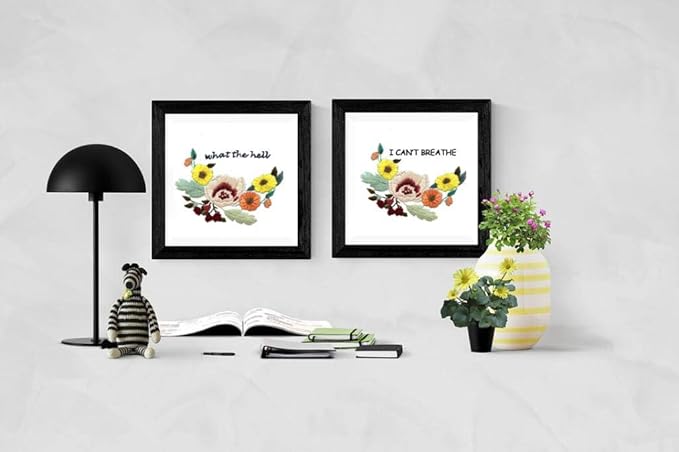 Louise Maelys Flower Embroidery Kits for Beginner Hand Starter Kit with Sayings Stamped Cross Stitch Needlepoint for Adults