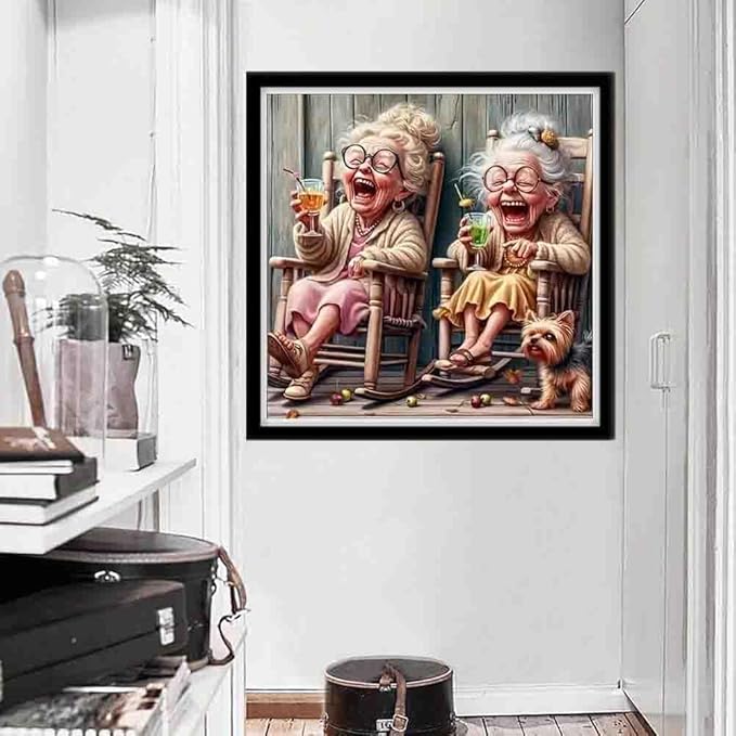 dyaiangmu stamping cross stitch kit,granny stitch kit for adult beginners, full line diy cross stitch stitching kit for home decor cross stitch patterns 13.7x13.7 inches