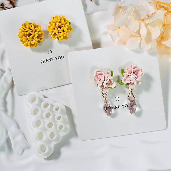 Xaekicr 4pcs Mini Flower Polymer Clay Cutters – Clay Earring Cutters for Floral Jewelry, Polymer Clay Molds for Handmade Accessories, Clay Tools for DIY Crafting