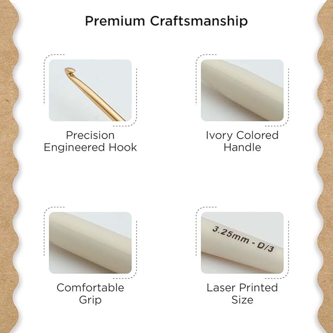 Knitter’s Pride Pearl Aluminum Crochet Hook – US Size D (3.25mm)
