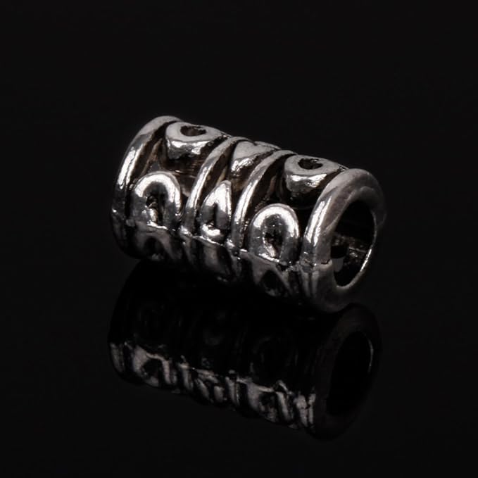 RUBYCA 30pcs Tibetan Silver Spacer Beads Fit European Charms Bracelet Stripes Cylinder Infinity