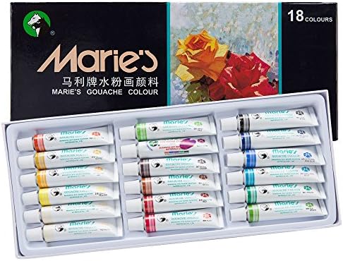Marie's Extra Fine Gouache Set of 18 Extra Fine Gouache 12 ml Tubes - 12 Pack