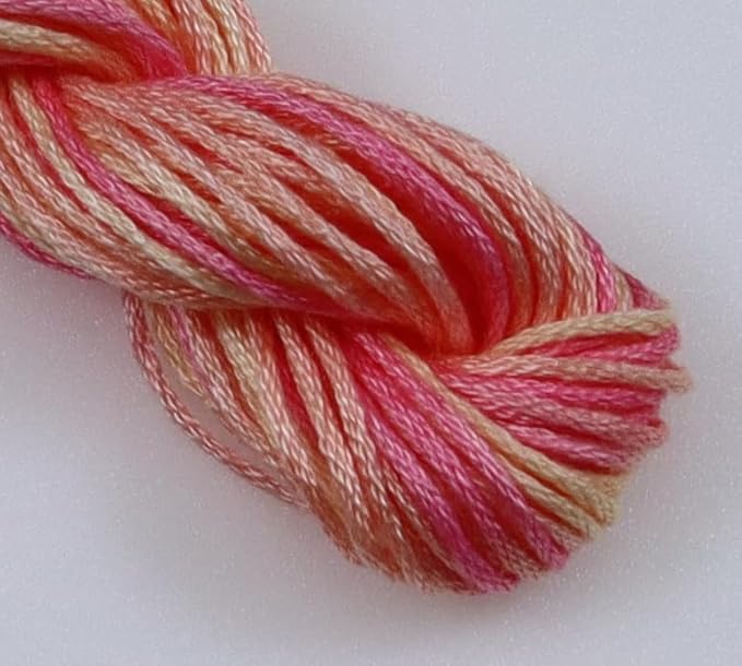KCS Big skeins of 25 Meters Size 25 Color Variegated Cross Stitch Stranded Threads,6 skeins,4110