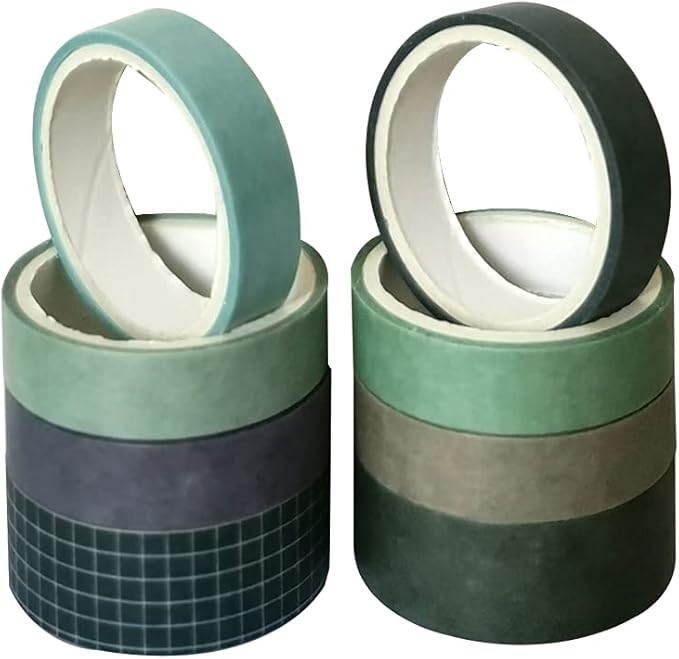 ZDOLAKIDS 8 Rolls Washi Tape Set Basic Solid Color Adhesive DIY Label Masking Tapes for Scrapbooking Personal Journals Scrapbook Planner DIY Art Craft Cards Envelope Diary Books
