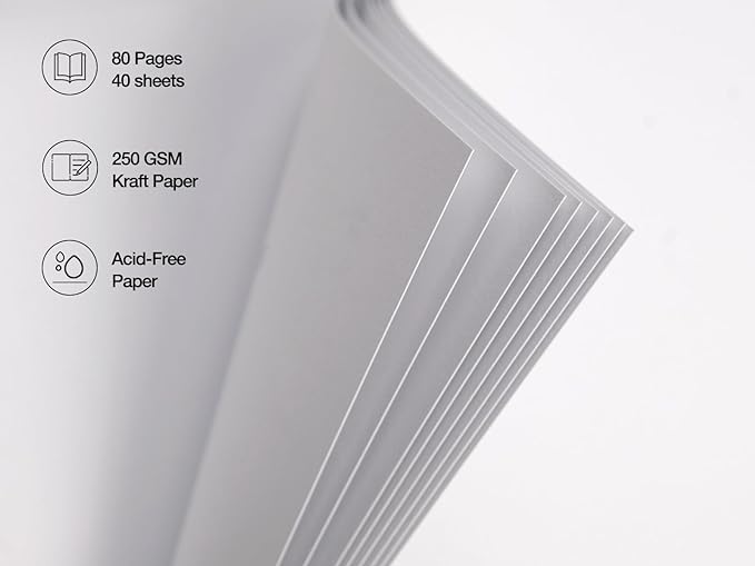 potricher 10 x 10 Inch DIY Scrapbook Photo Album 80 Pages Thick Kraft Blank White Paper Memory Book for Wedding and Anniversary Family (White, 10 Inch)