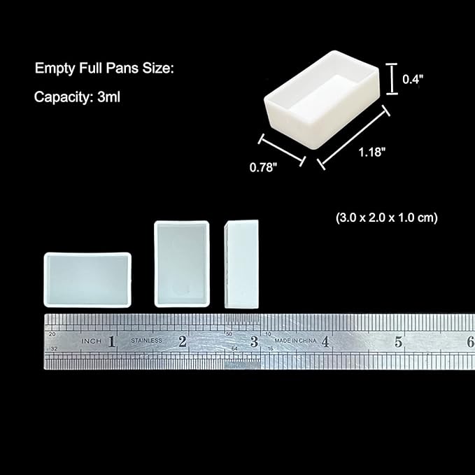 FCLUB Empty Watercolor Tins Palette Paint Case – Large Watercolor Palette Box Metal Tin with 28 Standard 3ml Full Pans