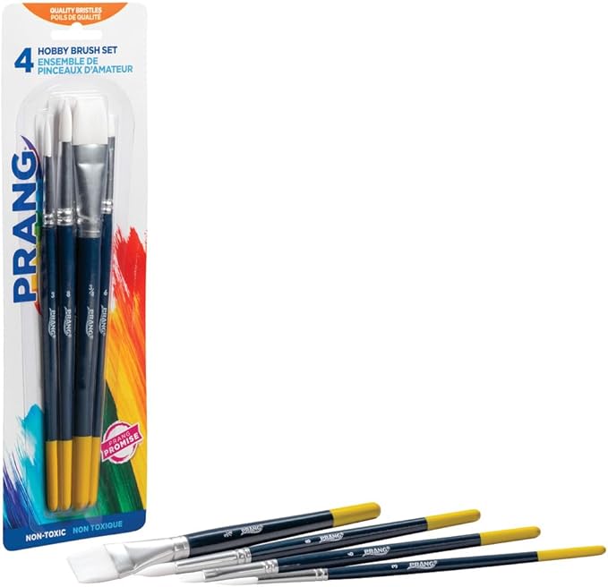 Prang Hobby Paint Brush Set, Assorted Sizes, Set of 4