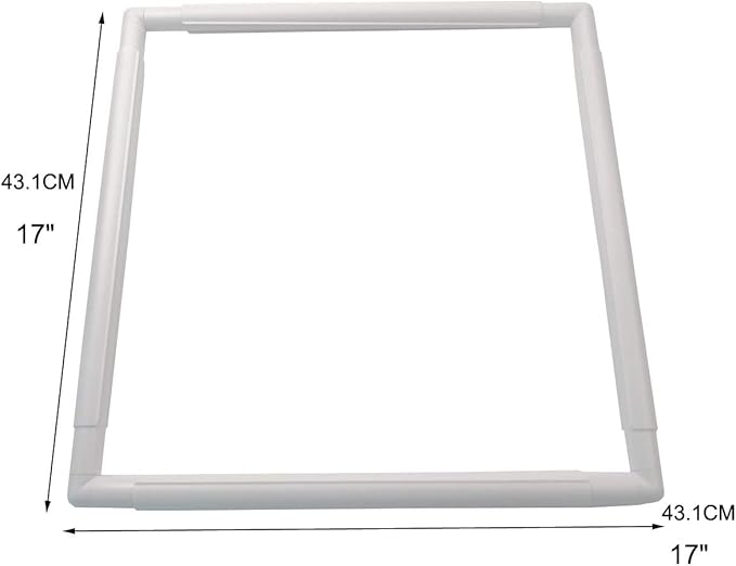 17 x 17 plastic cross stitch frame square embroidery hoop white diy sewing tools sewing hoop handhold craft clip embroidery snap frame hoop for cross stitching quilting (17 x 17)