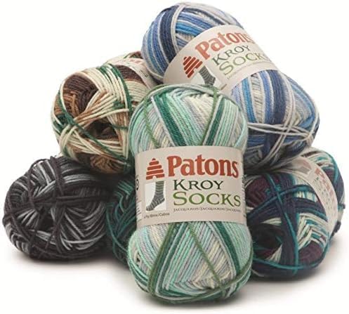 Patons Kroy Socks Yarn 2-Pack Bundle with Bella's Crafts Stitch Markers (Sunset Stripes)