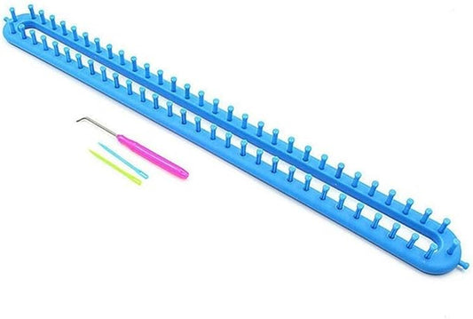 1 Set Portable Knitting Kit, Needle Scarf Knitter Weaving Loom Knitting Kit, Weaving Tool Sewing Accessories(Blue)