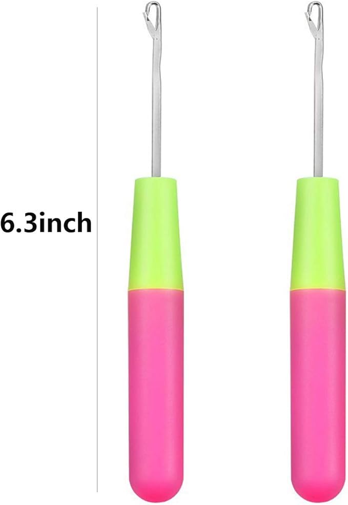 2Pcs Latch Hook Tool, Latch Hook Crochet Needle for Micro Braids, Hair Extension, Feather and Carpet