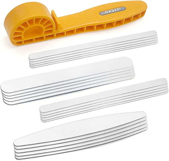 OWDEN 21Pieces Metal Stamping Tool,20Pcs. Aluminum Bracelet blanks (4 Sizes) with a nice Bracelet Bending Bar,Metal Stamps Tool Set For Jewelry Stamping Working.