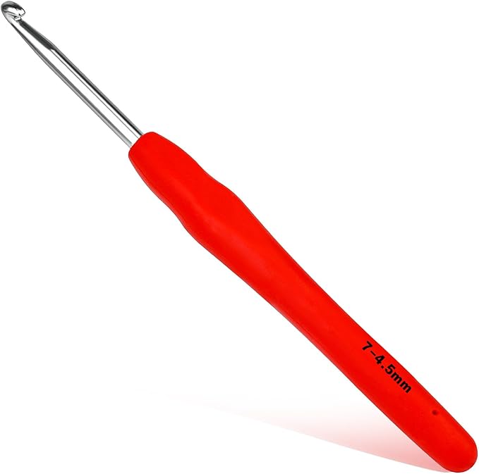 Crochet Hook, 4.5 mm Ergonomic Crochet Hook, Crochet Needles for Arthritic Hands, Knitting Needles with Soft Handle Beginners and Experienced Hobbyists (4.5 mm)