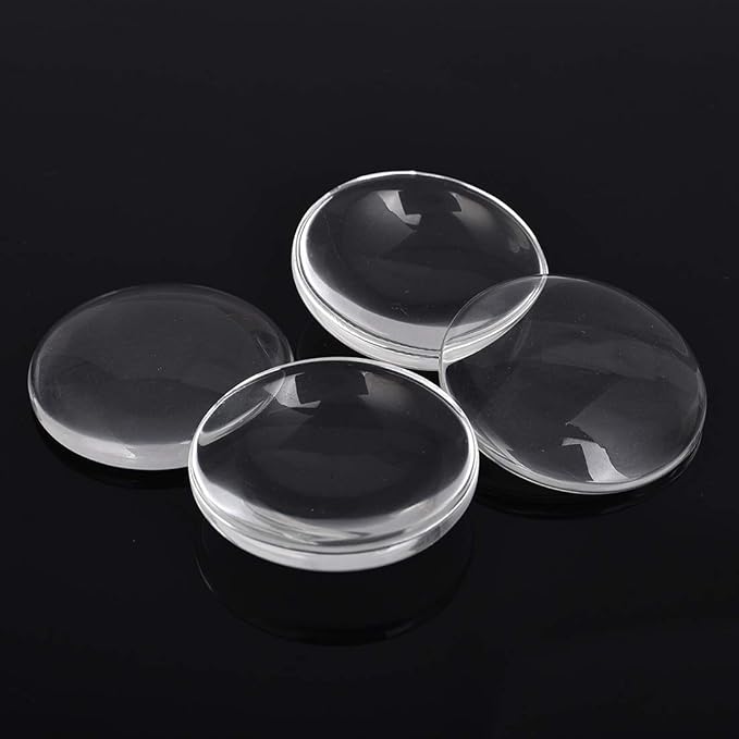 LANBEIDE 40 Pcs Silver Pendant Trays with 40 Pcs Clear Glass Cabochons - 1 Inch/25mm Round Bezels for Resin Craft, Photo Jewelry Making, Total 80 Pcs