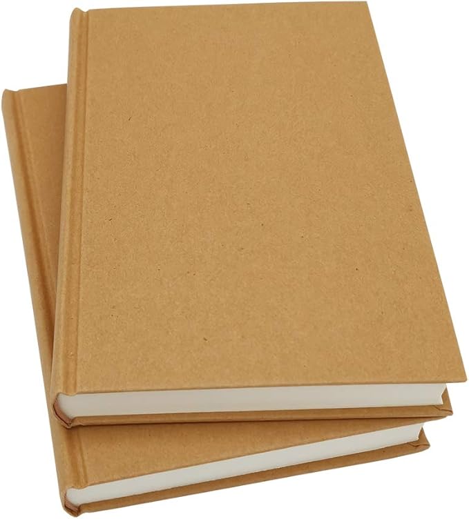 5.5x8.25 Sketch Book, Pack of 2, 240 Sheets (100gsm), Hardcover Bound Sketch Notebook, 120 Sheets Each, Acid Free Blank Drawing Paper, Ideal for Kids & Adults, Kraft Cover