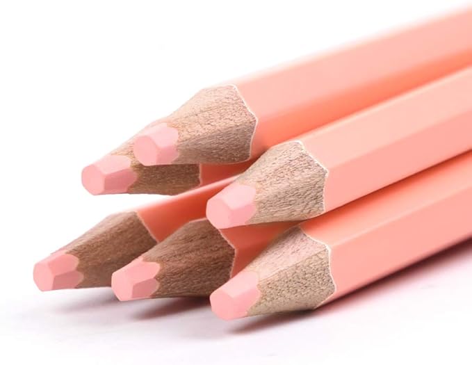 qianshan 2Pcs Flesh Light Color Watercolor Pencils Skin Tone Lead Core Pencil for Portrait Comic Adult Coloring Books Artist Coloring Drawing Sketching Blending