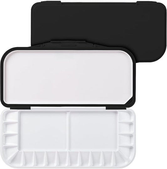 Mr. Pen- Airtight Watercolor Palette with Lid, Black, 18 Wells and 2 Mixing Areas, Empty Watercolor Palette, Paint Pallet with Lid, Folding Paint Tray