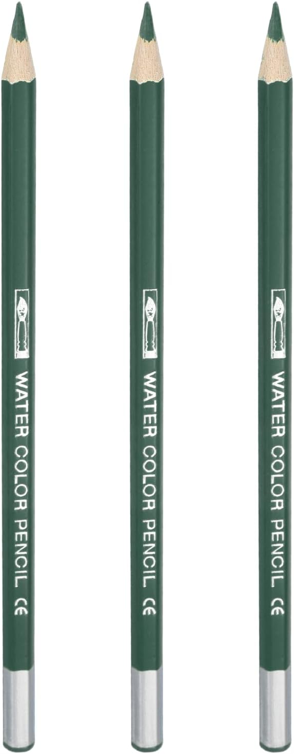 PATIKIL Watercolor Pencils, Dark Green Color Pencil Set Sketch Coloring Drawing Colored Pencils Bulk Artist Drawing Supplies for Adult Coloring Book Blending, 3 Pcs