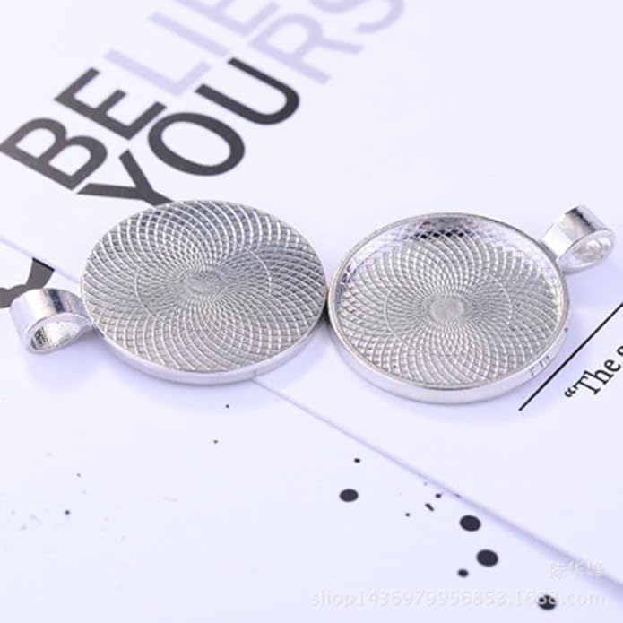 DAHI Bezel Pendant Trays for Jewelry Making DIY Round Pendant Tray Charm Bezel Blanks Setting Cabochon Blank Base for DIY Jewelry Findings Making,Crafting Photo,Necklace,Pendant Making Visit the Oubaka Store
