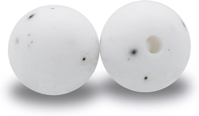 DIYOMR 100Pcs Silicone Beads - 15mm Round Beads for Necklace, Bracelet, Pens & Keychain Making (Gravel)