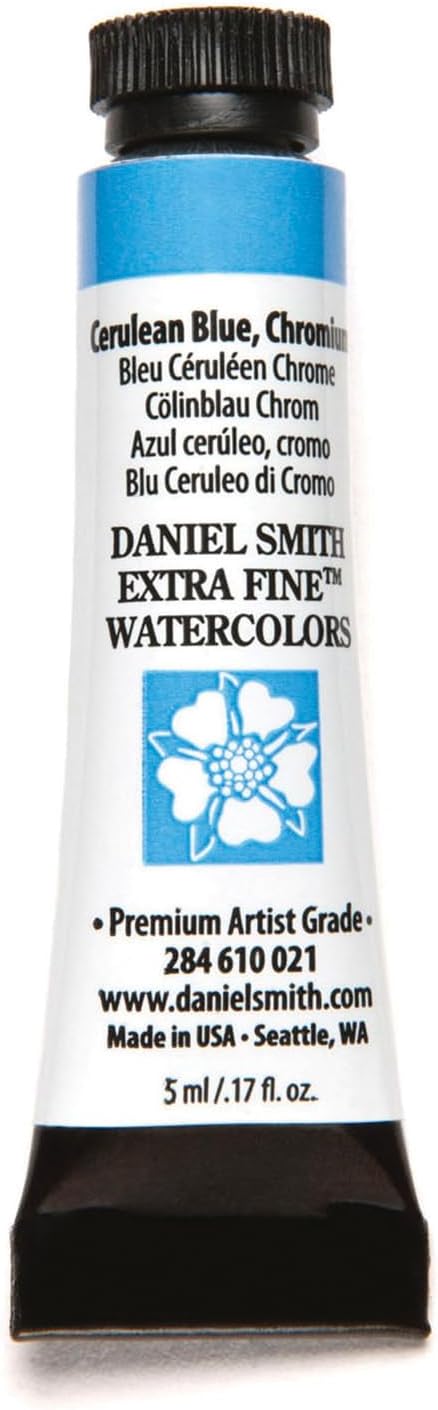 Daniel Smith 284610021 Extra Fine Watercolors Tube, 5ml, Cerulean Blue, Chromium