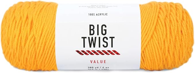 Craftz Value Worsted Yarn (Varsity Gold) - 100% Acrylic, 6 oz, 380 Yards