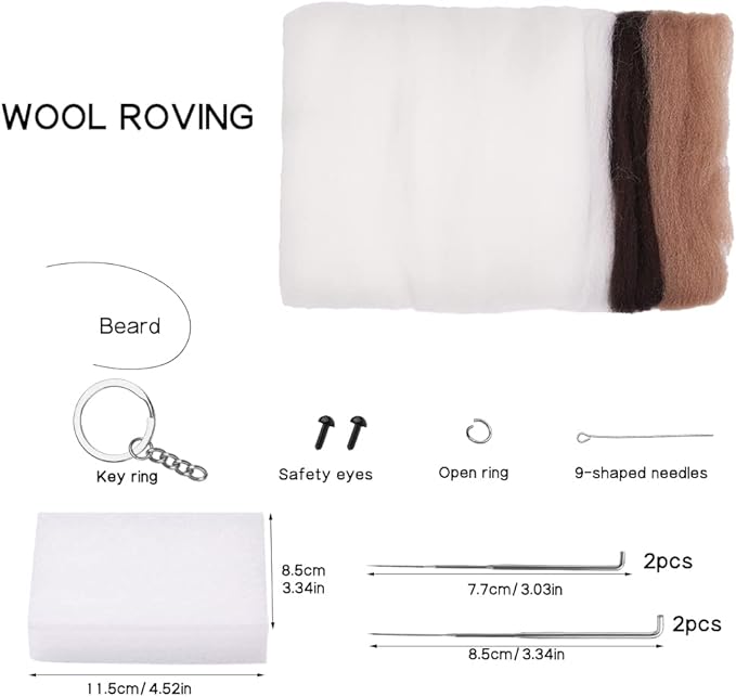 QMNNMA Needle Felting Kit, Animals Needle Felting Set, DIY Wool Felt Materials Set with Felting Tool and Instruction for Needle Felting Craft Project and DIY Handmade