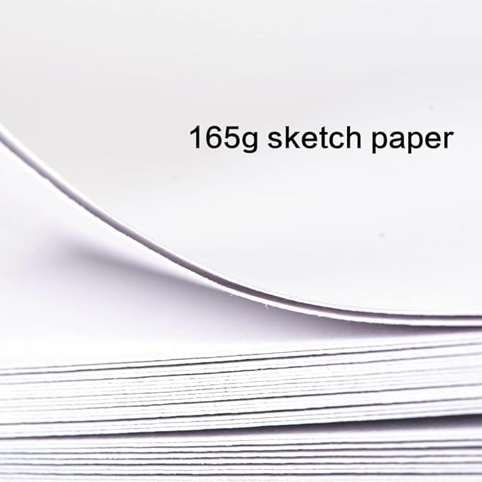 Mifuner Square 5.1x 5.1 165gsm Colored Pencil Paint Journal Hardbound 128pgs (64Sheets Front Back Cold Pressed) Travel for Colored Pencil Sketch Handmade Cloth Cover Notebook. Green Fruit