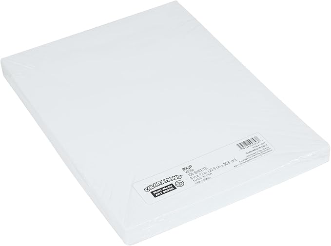 colorations art paper, 9" x 12" painting & craft paper, finger paints, watercolor, tempera, drawing, art room & homeschool crafts 100 sheets